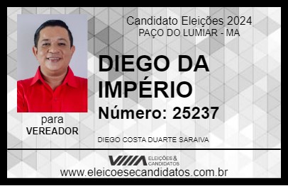 Candidato DIEGO DA IMPÉRIO 2024 - PAÇO DO LUMIAR - Eleições