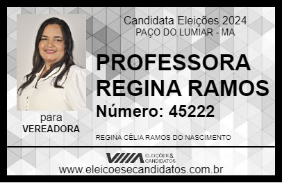 Candidato PROFESSORA REGINA RAMOS 2024 - PAÇO DO LUMIAR - Eleições