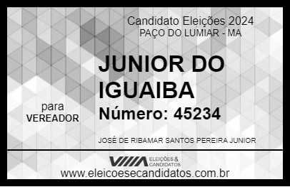 Candidato JUNIOR DO IGUAIBA 2024 - PAÇO DO LUMIAR - Eleições