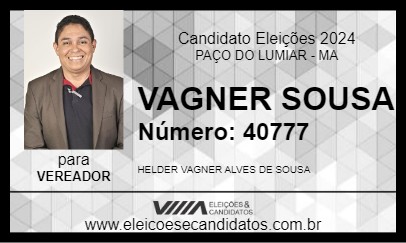 Candidato VAGNER SOUSA 2024 - PAÇO DO LUMIAR - Eleições