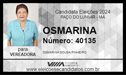 Candidato OSMARINA 2024 - PAÇO DO LUMIAR - Eleições