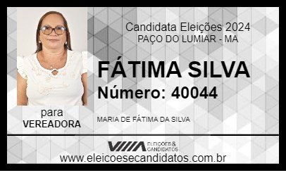 Candidato FÁTIMA SILVA 2024 - PAÇO DO LUMIAR - Eleições