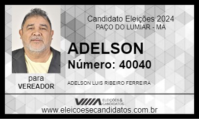 Candidato ADELSON 2024 - PAÇO DO LUMIAR - Eleições