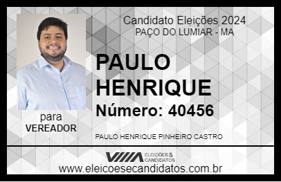 Candidato PAULO HENRIQUE 2024 - PAÇO DO LUMIAR - Eleições