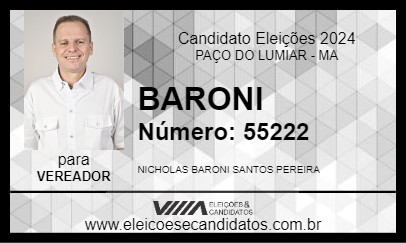 Candidato BARONI 2024 - PAÇO DO LUMIAR - Eleições