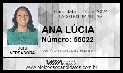 Candidato ANA LÚCIA 2024 - PAÇO DO LUMIAR - Eleições