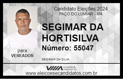 Candidato SEGIMAR DA HORTISILVA 2024 - PAÇO DO LUMIAR - Eleições