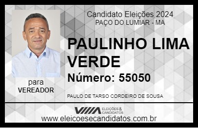 Candidato PAULINHO LIMA VERDE 2024 - PAÇO DO LUMIAR - Eleições