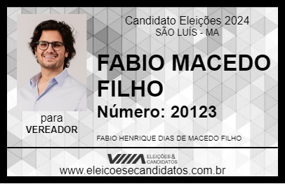 Candidato FABIO MACEDO FILHO 2024 - SÃO LUÍS - Eleições