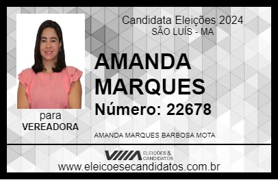 Candidato AMANDA MARQUES 2024 - SÃO LUÍS - Eleições