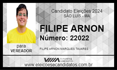 Candidato FILIPE ARNON 2024 - SÃO LUÍS - Eleições