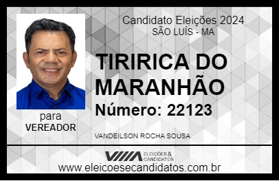 Candidato TIRIRICA DO MARANHÃO 2024 - SÃO LUÍS - Eleições