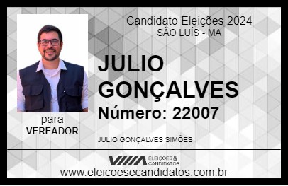 Candidato JULIO GONÇALVES 2024 - SÃO LUÍS - Eleições