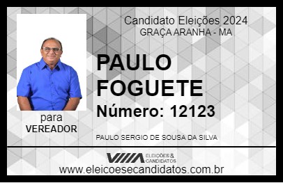 Candidato PAULO FOGUETE 2024 - GRAÇA ARANHA - Eleições