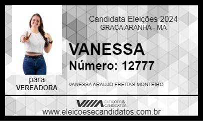 Candidato VANESSA 2024 - GRAÇA ARANHA - Eleições