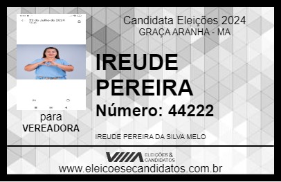 Candidato IREUDE PEREIRA 2024 - GRAÇA ARANHA - Eleições