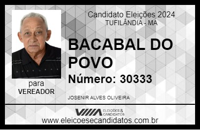 Candidato BACABAL DO POVO 2024 - TUFILÂNDIA - Eleições