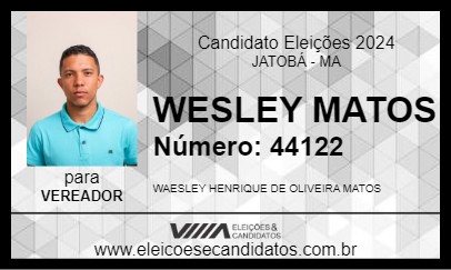 Candidato WESLEY MATOS 2024 - JATOBÁ - Eleições