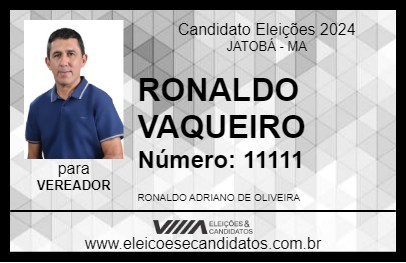 Candidato RONALDO VAQUEIRO 2024 - JATOBÁ - Eleições