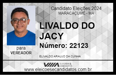 Candidato LIVALDO DO JACY 2024 - MARACAÇUMÉ - Eleições