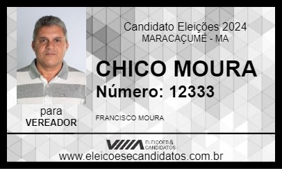 Candidato CHICO MOURA 2024 - MARACAÇUMÉ - Eleições