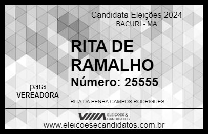 Candidato RITA DE RAMALHO 2024 - BACURI - Eleições