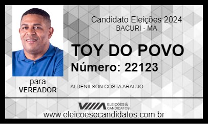 Candidato TOY DO POVO 2024 - BACURI - Eleições