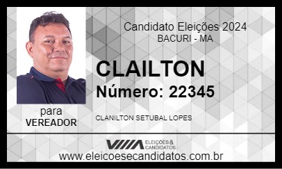 Candidato CLAILTON 2024 - BACURI - Eleições