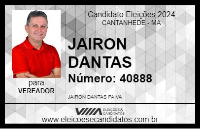 Candidato JAIRON DANTAS 2024 - CANTANHEDE - Eleições