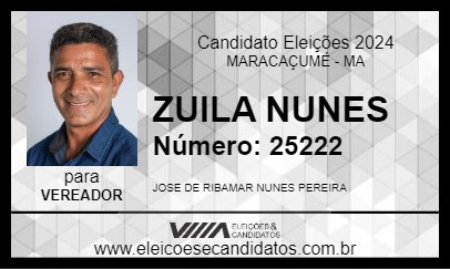 Candidato ZUILA NUNES 2024 - MARACAÇUMÉ - Eleições