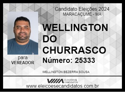 Candidato WELLINGTON DO CHURRASCO 2024 - MARACAÇUMÉ - Eleições