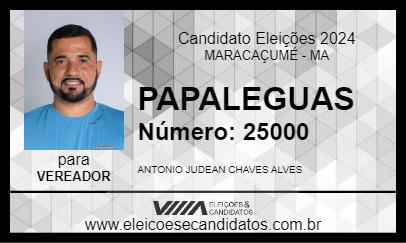 Candidato PAPALEGUAS 2024 - MARACAÇUMÉ - Eleições