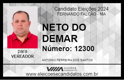 Candidato NETO DO DEMAR 2024 - FERNANDO FALCÃO - Eleições