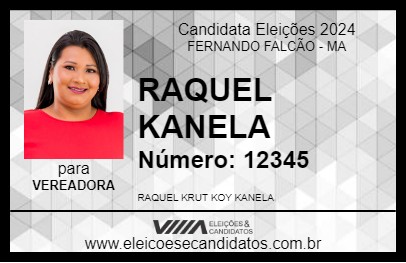 Candidato RAQUEL KANELA 2024 - FERNANDO FALCÃO - Eleições