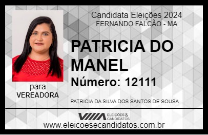 Candidato PATRICIA DO MANEL 2024 - FERNANDO FALCÃO - Eleições