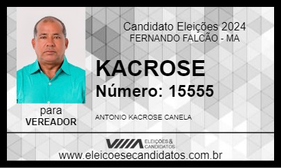 Candidato KACROSE 2024 - FERNANDO FALCÃO - Eleições