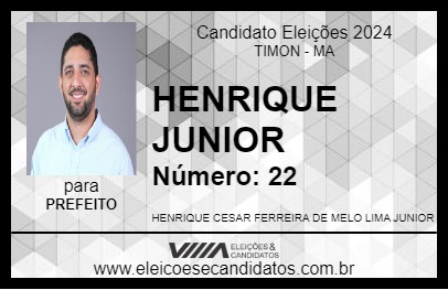 Candidato HENRIQUE JUNIOR 2024 - TIMON - Eleições