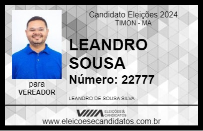 Candidato LEANDRO SOUSA 2024 - TIMON - Eleições