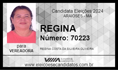 Candidato REGINA 2024 - ARAIOSES - Eleições