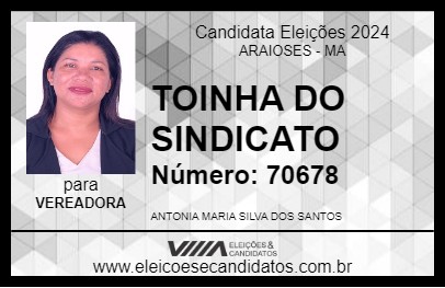 Candidato TOINHA DO SINDICATO 2024 - ARAIOSES - Eleições