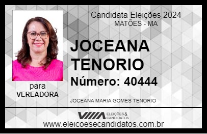 Candidato JOCEANA TENORIO 2024 - MATÕES - Eleições