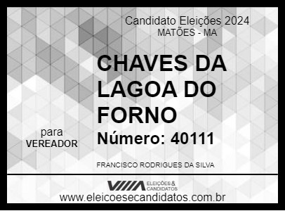 Candidato CHAVES DA LAGOA DO FORNO 2024 - MATÕES - Eleições