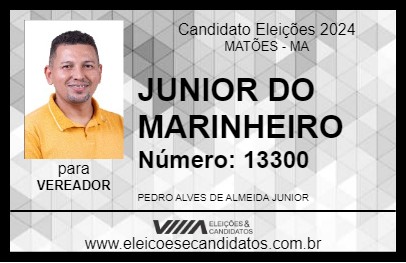 Candidato JUNIOR DO MARINHEIRO 2024 - MATÕES - Eleições