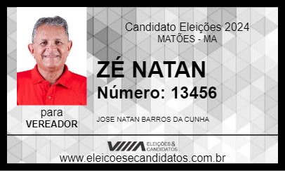 Candidato ZÉ NATAN 2024 - MATÕES - Eleições