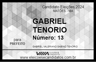 Candidato GABRIEL TENORIO 2024 - MATÕES - Eleições