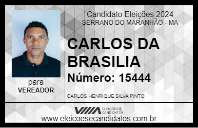 Candidato CARLOS DA BRASILIA 2024 - SERRANO DO MARANHÃO - Eleições