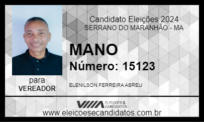 Candidato MANO 2024 - SERRANO DO MARANHÃO - Eleições