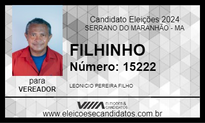 Candidato FILHINHO 2024 - SERRANO DO MARANHÃO - Eleições