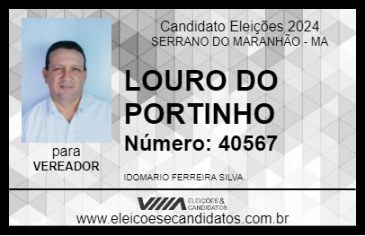 Candidato LOURO DO PORTINHO 2024 - SERRANO DO MARANHÃO - Eleições