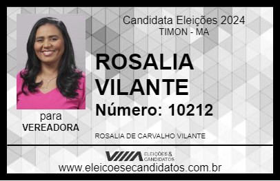 Candidato ROSALIA VILANTE 2024 - TIMON - Eleições